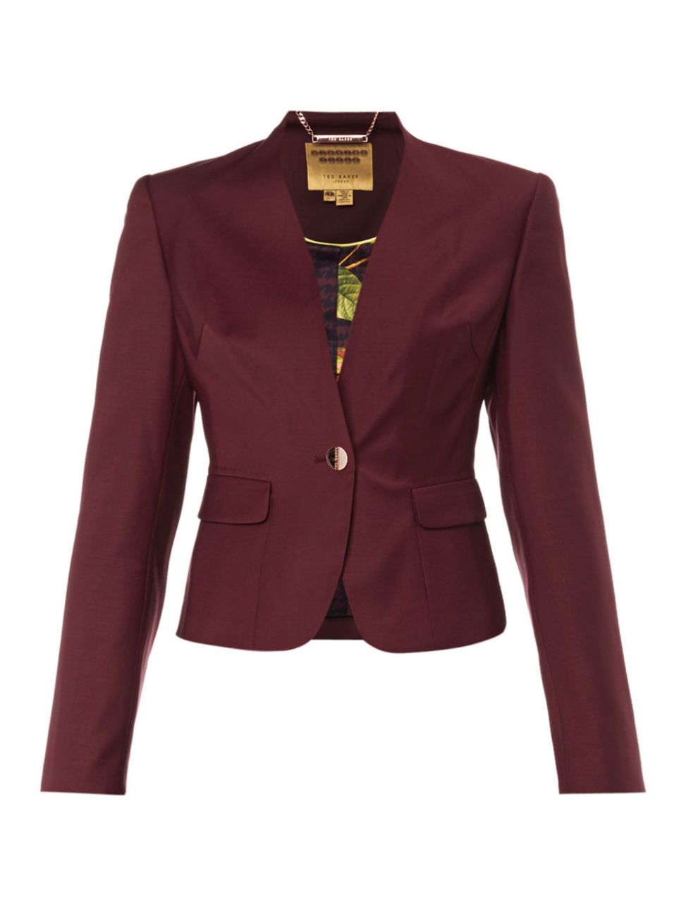 <p>Blazer, Ted Baker, € 305 - verkrijgbaar via <a href="https://go.shoppable.nl/r/83300281/21792699/ext" target="_blank">debijenkorf.nl</a></p>