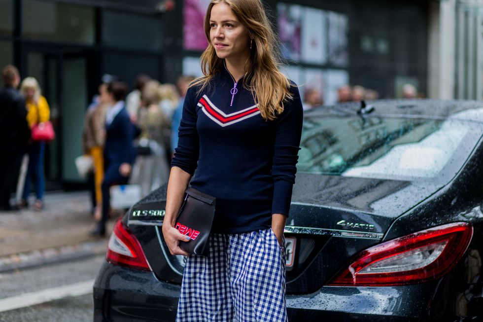<p>Gingham might now be the Taylor Swift of prints, but with an athletic half-zip, it's Scandi cool. </p>