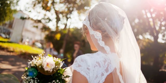 Bridal veil, Veil, Bridal clothing, Photograph, Bridal accessory, Petal, Bride, Wedding dress, Bouquet, Tradition, 