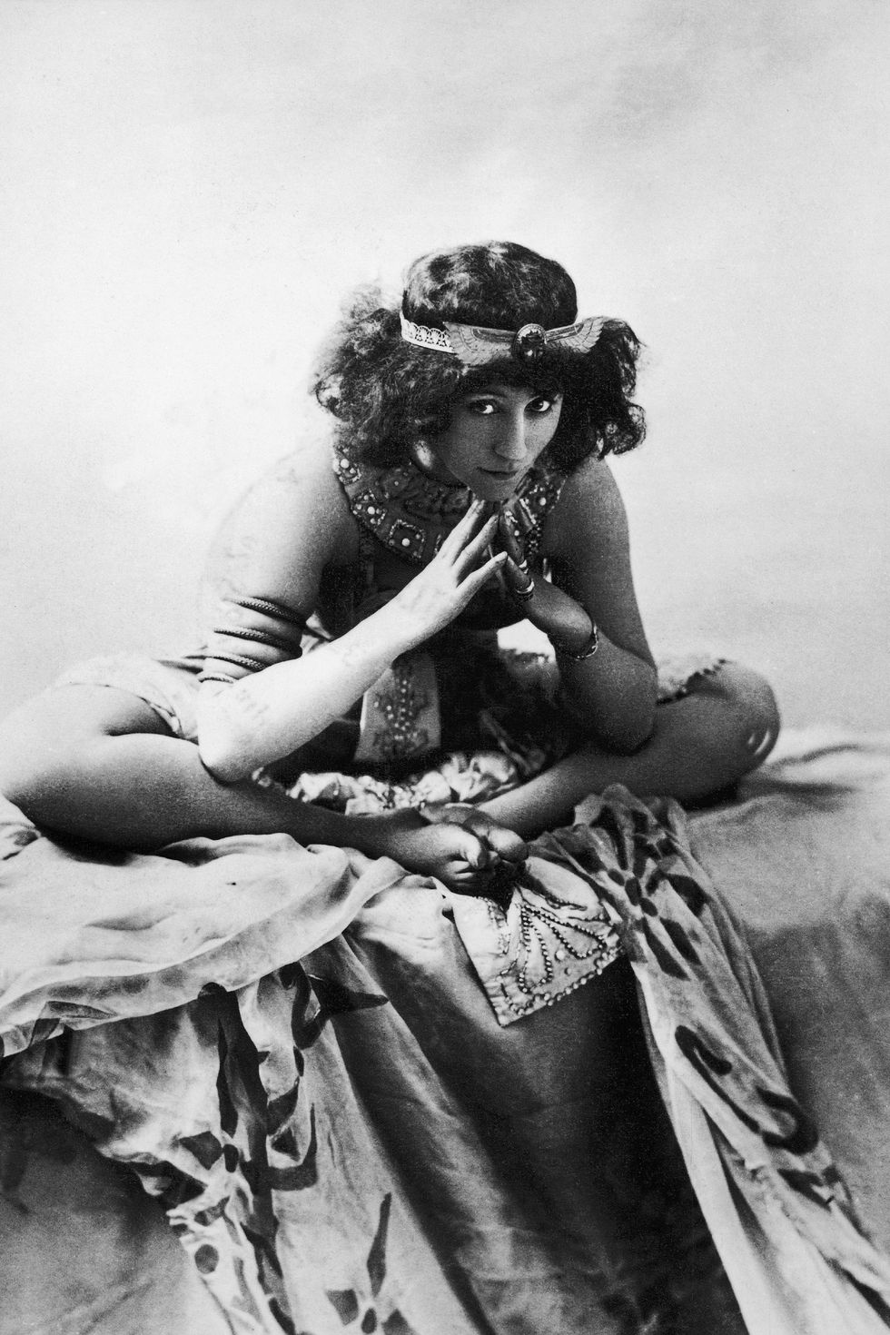 <p>The female French novelist is best known for her novel, <em>Gigi</em>. Working as a mime and actress on the side, she capitalized on her dramatic flair for fashion as seen here, posing as an Egyptian queen. Her costumes on stage were revealing for the time and often caused a scandal. </p>