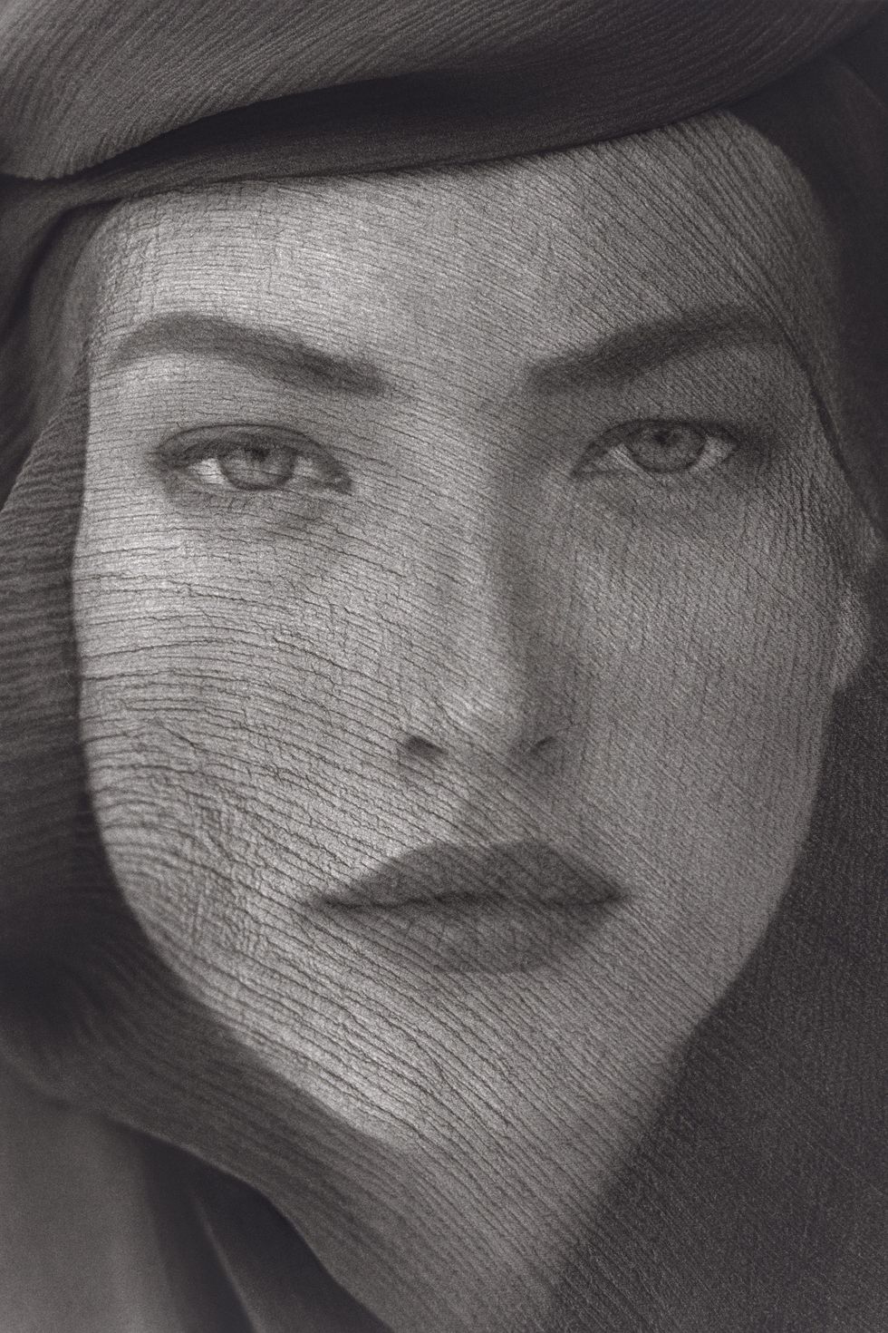 &#x9;Tatjana Veiled Head, Tight View, Joshua Tree&#x9;Herb Ritts (American, 1952–2002)&#x9;Restricted: For reference only&#x9;1988&#x9;Photograph, platinum print&#x9;*Museum of Fine Arts, Boston. Gift of Herb Ritts&#x9;*© Herb Ritts Foundation&#x9;*Photograph © Museum of Fine Arts, Boston