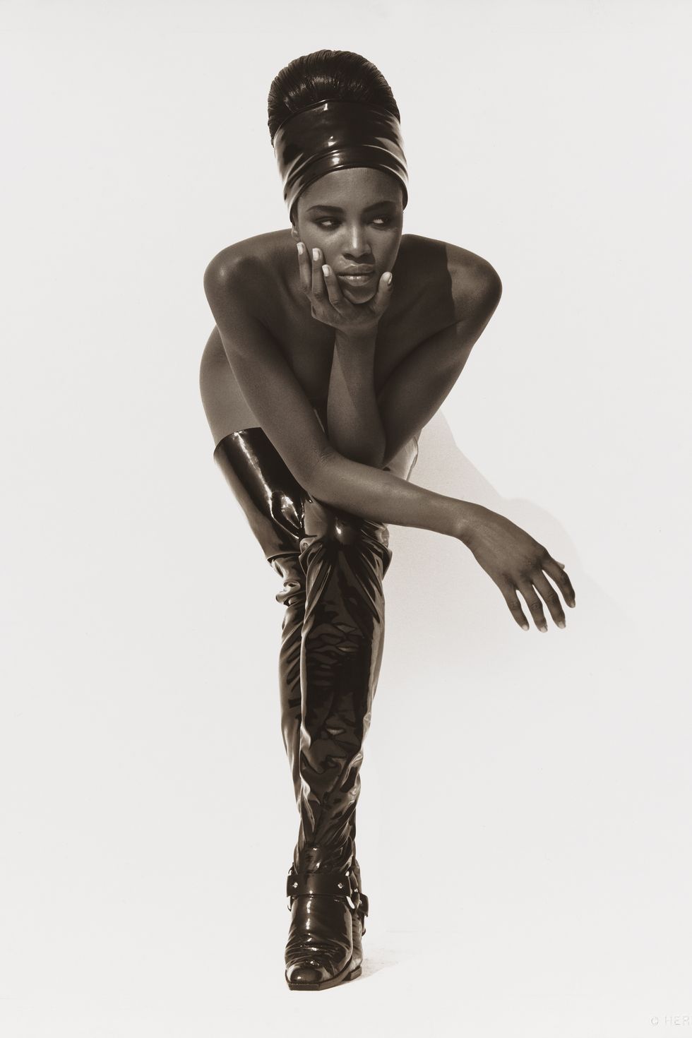 &#x9;Naomi Campbell, Face in Hand, Hollywood&#x9;Herb Ritts (American, 1952–2002)&#x9;1990&#x9;Photograph, gelatin silver print&#x9;*Museum of Fine Arts, Boston. Gift of Herb Ritts Foundation in honor of Malcolm Rogers&#x9;*© Herb Ritts Foundation&#x9;*Photograph © Museum of Fine Arts, Boston