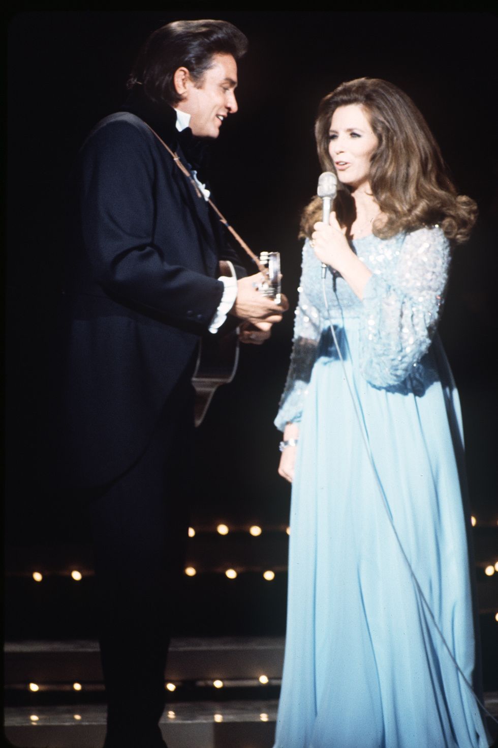 UNITED STATES - APRIL 10:  JOHNNY CASH - "The Johnny Cash Show" - 4/10/70, Johnny Cash and June Carter Cash at the Grand Ole Opry.,  (Photo by ABC Photo Archives/ABC via Getty Images)
