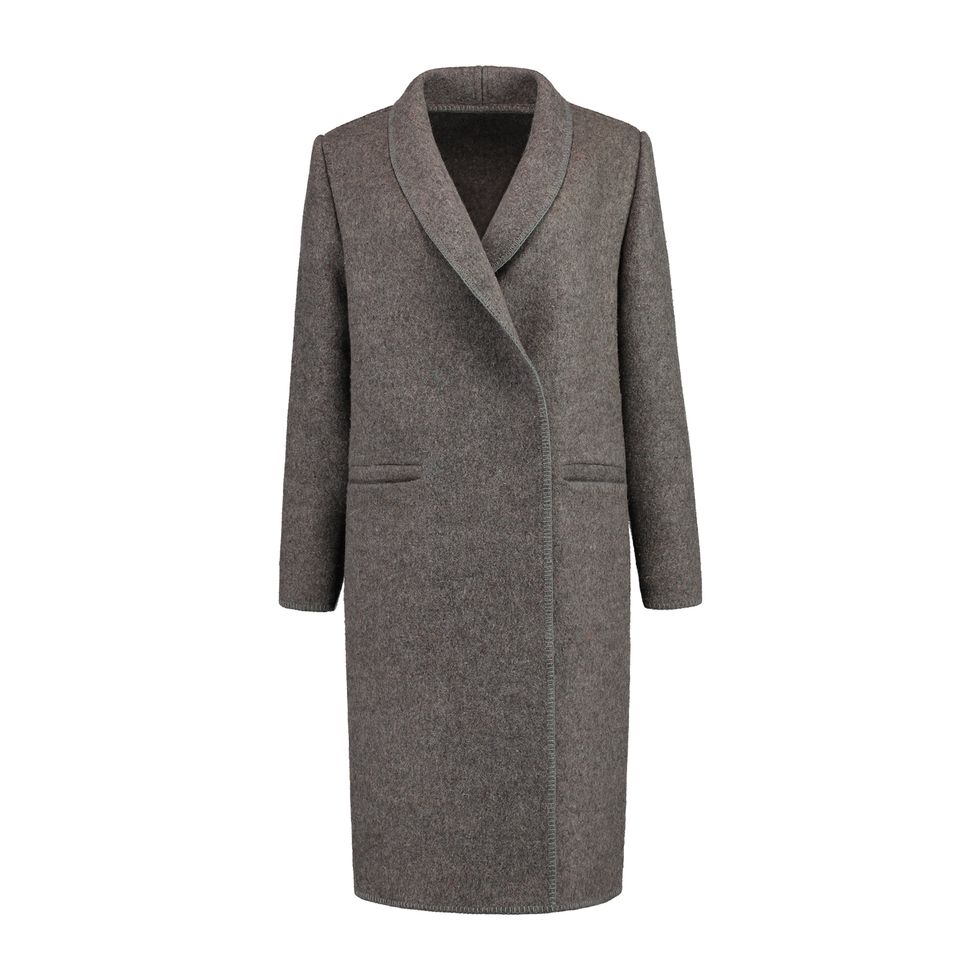 Clothing, Coat, Outerwear, Overcoat, Sleeve, Brown, Trench coat, Collar, Formal wear, Beige, 