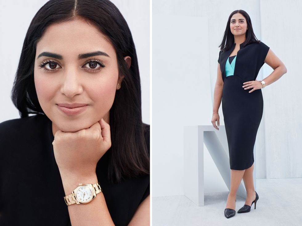<p><strong data-redactor-tag="strong" data-verified="redactor">How She Got There: </strong>Tanya Menendez had already founded one startup, a leather goods company, when she hit an obstacle that led to her second. "We were fulfilling a big order for Nordstrom, but our factory couldn't make it happen" she remembers. "We were going literally door to door to find factories." Menendez created <a href="https://makersrow.com/" target="_blank" data-tracking-id="recirc-text-link">Maker's Row</a>, a platform for business owners to find manufacturers that now boasts over 120,000 businesses and 11,000 factories. "It's not necessarily when you first get the idea," she says of that spark. "It's when nothing can stop you from making this happen." </p>

<p><strong data-verified="redactor" data-redactor-tag="strong">How She Rewards Herself: </strong>She loves the <a href="https://www.rolex.com/watches/lady-datejust/M178248-0089.html" target="_blank" data-tracking-id="recirc-text-link">Rolex Lady-Datejust 31</a> because of its versatility.  "I can wear with any outfit, whether with a suit or cocktail dress, " she says. "It's just timeless. I like things that are feminine but strong." </p>

<p><em data-verified="redactor" data-redactor-tag="em">Jil Sander Layered Scuba-Jersey and Stretch-Cotton Dress, $590, <a href="https://www.net-a-porter.com/us/en/product/682545?cm_mmc=LinkshareUS-_-/uH3aK9MsXE-_-Custom-_-LinkBuilder&amp;siteID=_uH3aK9MsXE-3.oFI.YfJoSBRro4w10wFA" target="_blank" data-tracking-id="recirc-text-link">net-a-porter.com</a>; Milly Italian Wool Gabardine Straight Tube Top, $125, shop similar at <a href="http://www.milly.com/" target="_blank" data-tracking-id="recirc-text-link">milly.com</a>; Rolex Lady-Datejust 31, $25,050, <a href="https://www.rolex.com/watches/lady-datejust/M178248-0089.html" target="_blank" data-tracking-id="recirc-text-link">rolex.com</a></em></p>