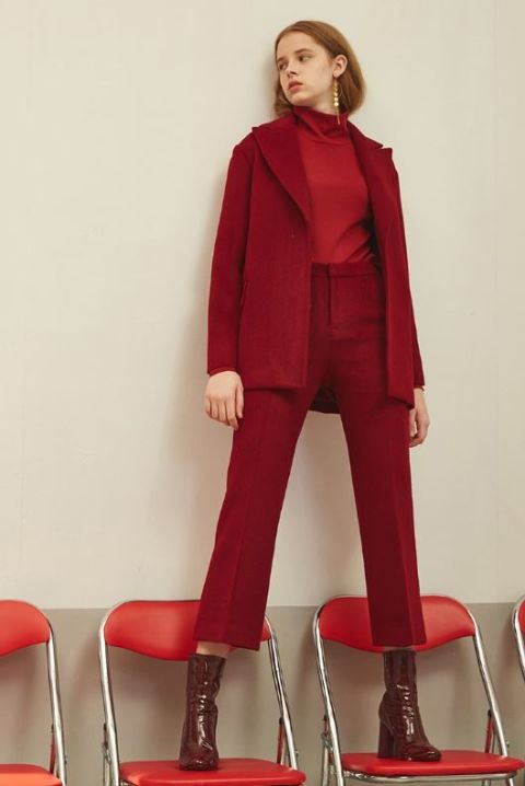 Leg, Sleeve, Shoulder, Red, Joint, Collar, Standing, Outerwear, Coat, Style, 