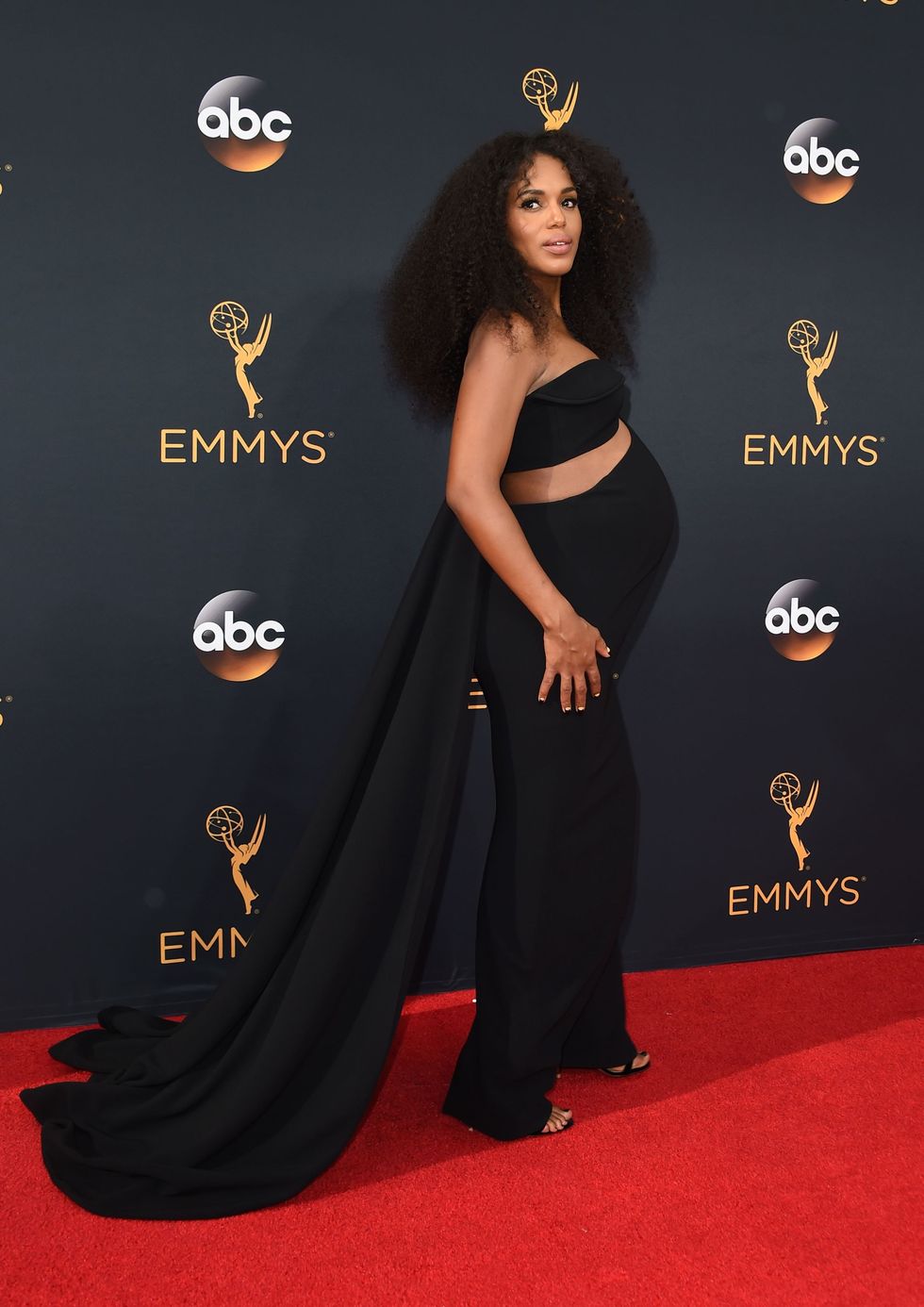 <p>Kerry Washington looked like a natural goddess in black Brandon Maxwell at the Emmys.</p>