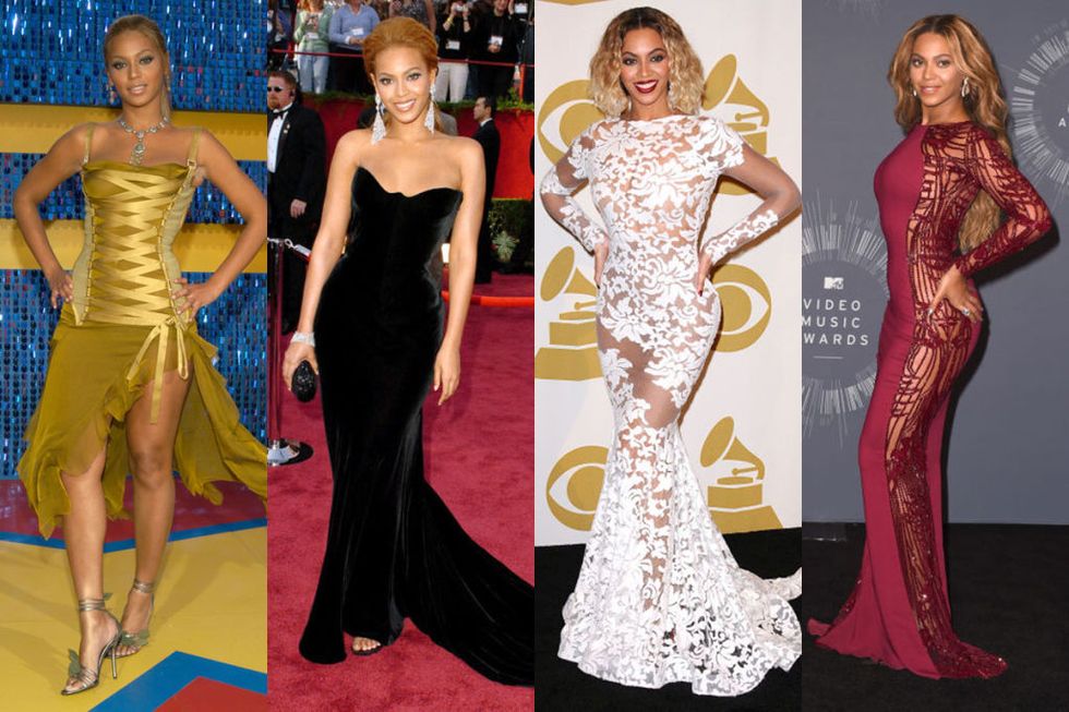 <p>This would be&nbsp;the biggest exhibit of the museum: all her most memorable dresses of all time.&nbsp;There are toooooo <a href="http://www.elle.com/fashion/celebrity-style/news/g7684/beyonce-best-fashion-looks/?slide=1&amp;thumbnails=" target="_blank" data-tracking-id="recirc-text-link">many to pick from</a>, but here's a sampling.&nbsp;</p><p><em data-redactor-tag="em" data-verified="redactor">In Versace at the 2003 MTV Movie Awards; in Versace at the 2005 Oscars; in&nbsp;Michael Costello at the 2014 Grammys; in Zuhair Murad at the 2014 MTV VMAs.</em></p>