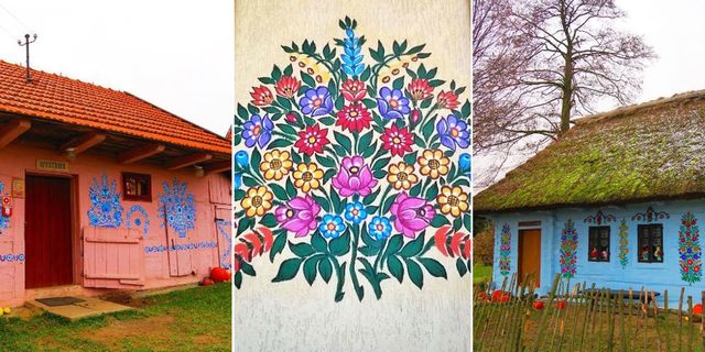 House, Wall, Art, Roof, Paint, Purple, Majorelle blue, Pattern, Cottage, Rural area, 