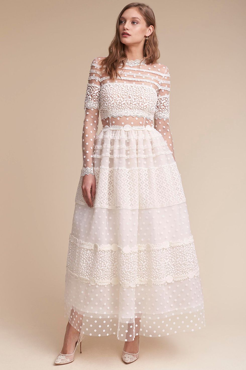 <p>This Swiss-dot meringue pouf&nbsp;of a dress is also called the&nbsp;"Keaton." So you have to get it.</p><p>$3,600, <a href="http://www.bhldn.com/shop-the-bride-wedding-dresses/keaton-gown/productOptionIDS/fbcaeb8b-b90b-4e9a-9313-32da085940dd" target="_blank" data-tracking-id="recirc-text-link">bhldn.com</a>.</p>