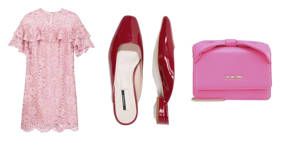 Footwear, Pink, Red, Shoe, Ballet flat, Material property, Magenta, 