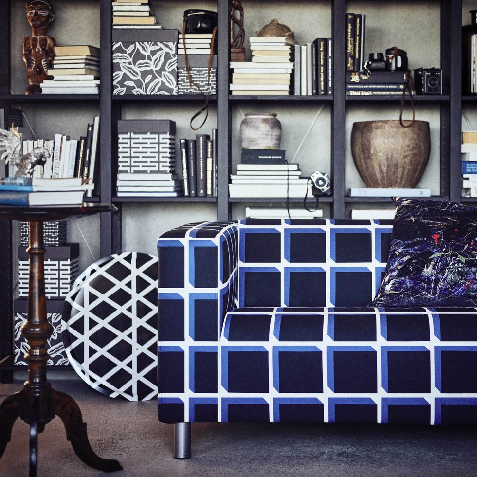 Iron, Blue, Furniture, Shelf, Room, Shelving, Design, Bookcase, Pattern, Window, 