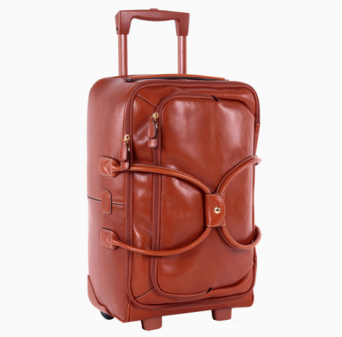 Bag, Suitcase, Hand luggage, Brown, Baggage, Tan, Luggage and bags, Leather, Rolling, Fashion accessory, 