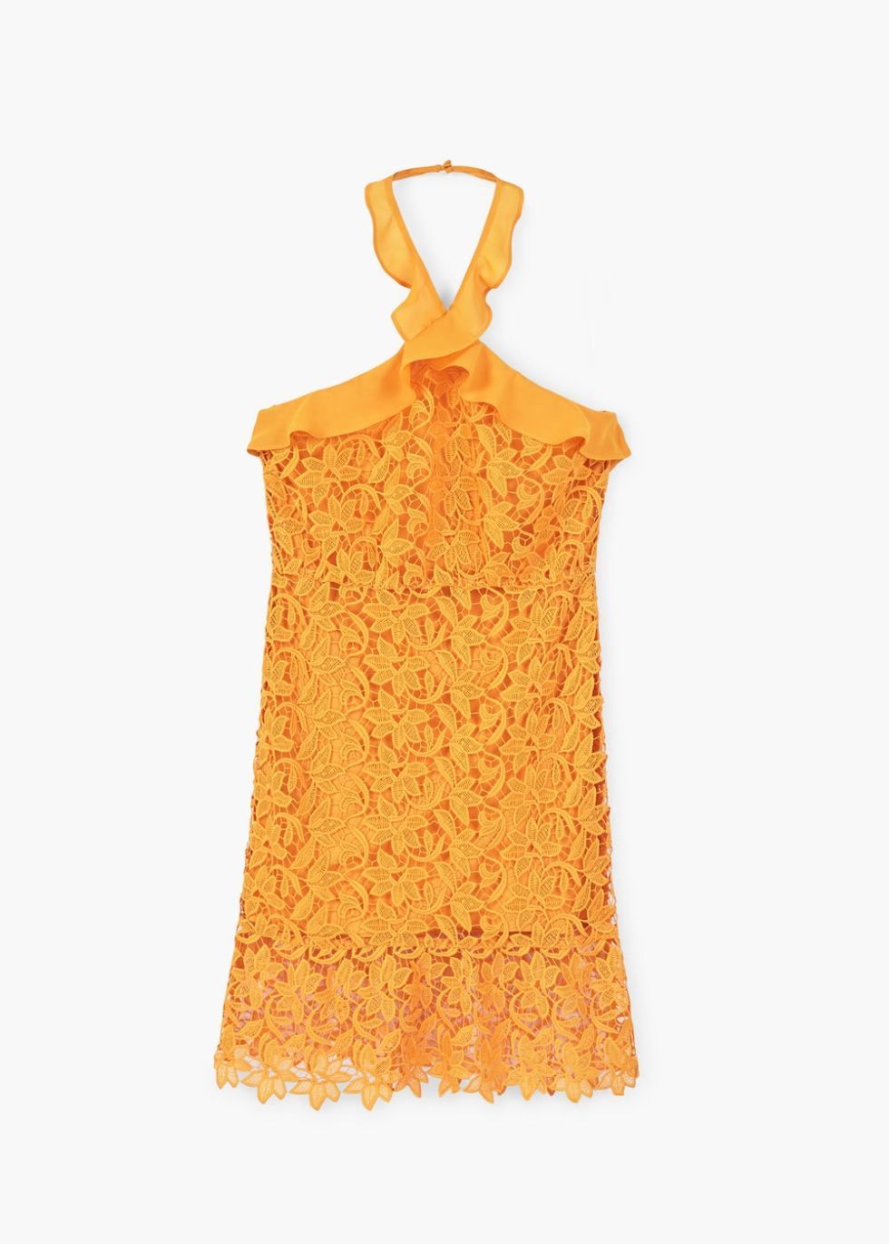 Clothing, Orange, Yellow, Dress, camisoles, Sleeveless shirt, Blouse, Crop top, Outerwear, Day dress, 