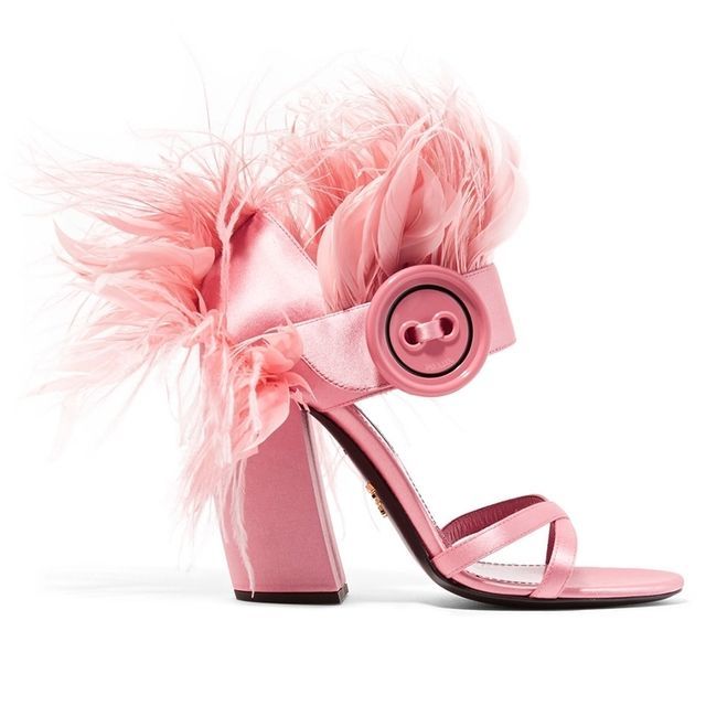 Footwear, Pink, High heels, Shoe, Bridal shoe, Fur, Feather, Sandal, Fashion accessory, Plant, 