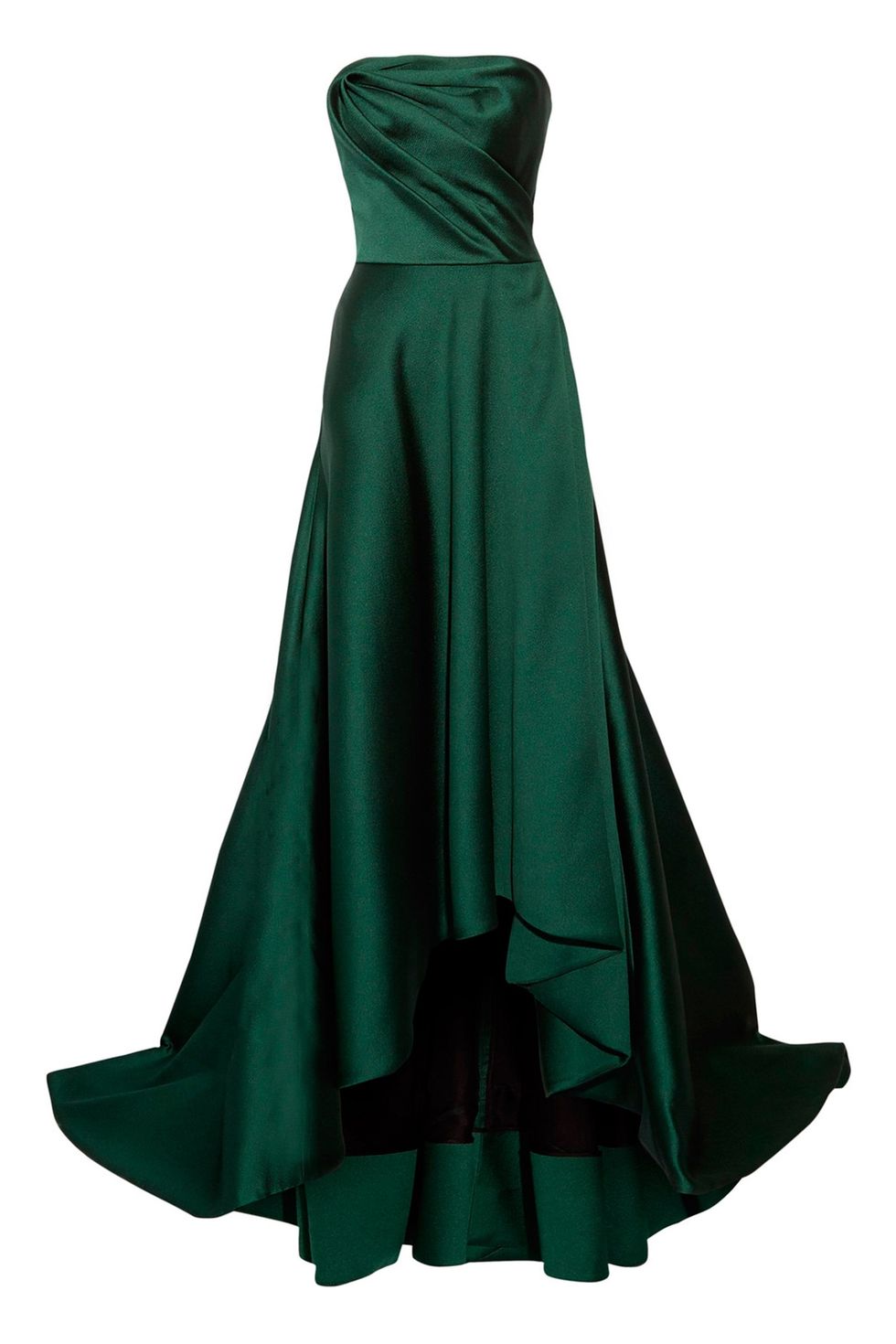 Clothing, Dress, Green, Gown, Strapless dress, Shoulder, Day dress, Formal wear, Bridal party dress, A-line, 