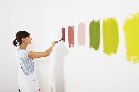 Paint roller, Wall, Yellow, Design, Paint, Room, Painting, Graphic design, Art, Fashion design, 