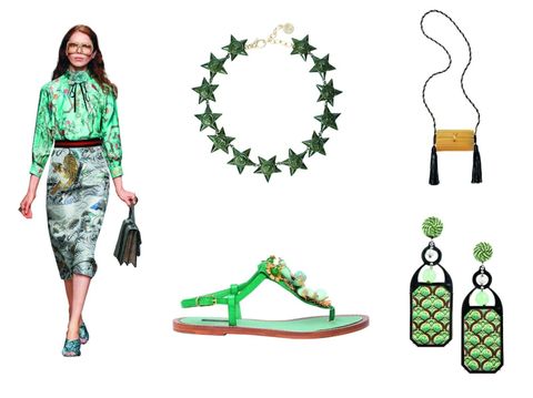 Green, Pattern, Style, Fashion, Teal, Art, Aqua, Design, Wreath, Illustration, 