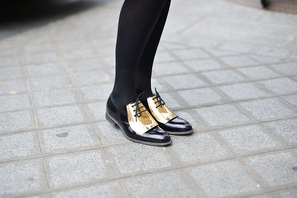 Style, Black, Street fashion, Material property, Dress shoe, Fashion design, Silver, Leather, Natural material, Sandal, 