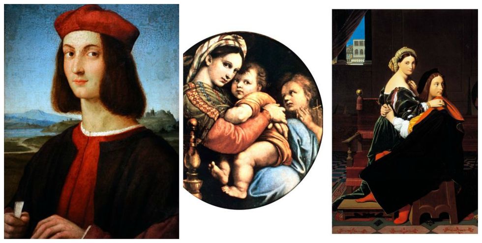 被譽為「文藝復興三傑」之一的Raffaello，對後生晚輩帶來極大的影響，如：新古典主義大師Jean Ingres就曾借鏡Raffaello的《Madonna Della Seggiola》（圖中）創作出《Raphael and La Fornarina》（圖右）。