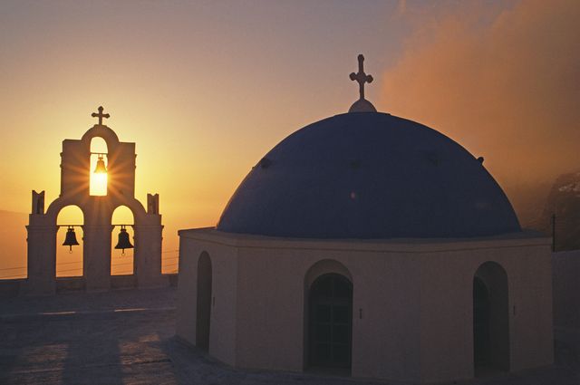 Dome, Amber, Holy places, Landmark, Dome, Place of worship, Cross, Evening, Finial, Dusk, 