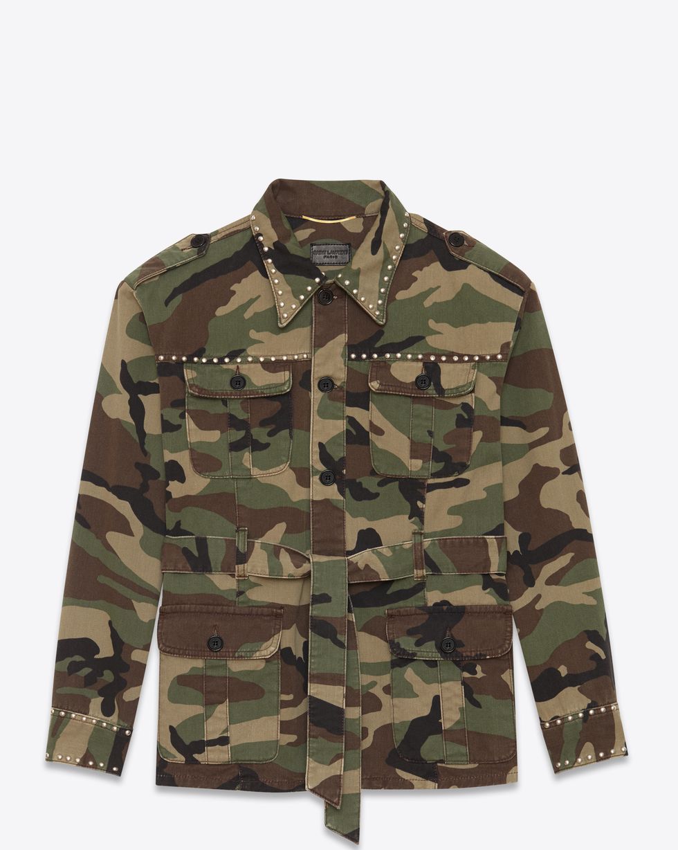 Military camouflage, Camouflage, Brown, Sleeve, Collar, Khaki, Pattern, Dress shirt, Uniform, Military uniform, 