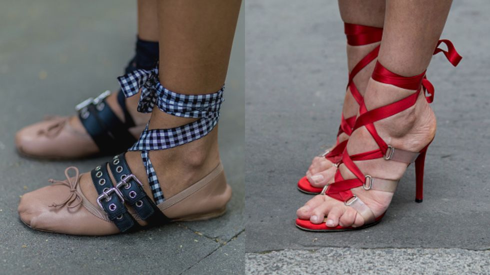 Footwear, Human leg, Joint, Style, Toe, Foot, Fashion, Tan, Beige, Close-up, 