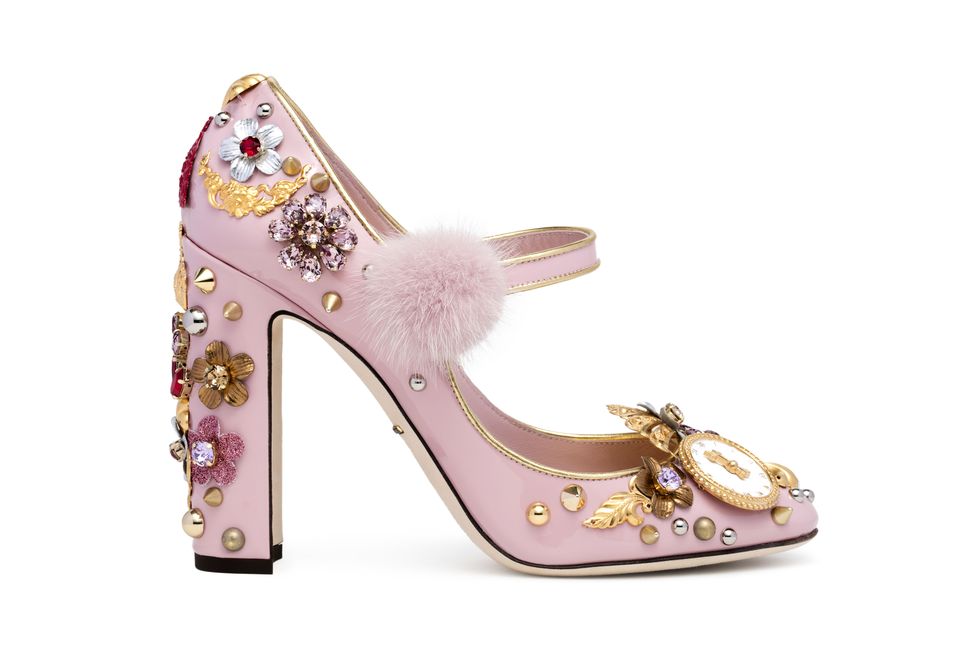<p>水晶花卉鑽飾高跟鞋，價格電洽，Dolce & Gabbana。</p>