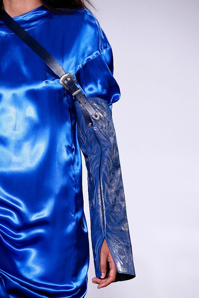 Blue, Sleeve, Textile, Electric blue, Collar, Cobalt blue, Fashion, Jacket, Leather, Silk, 