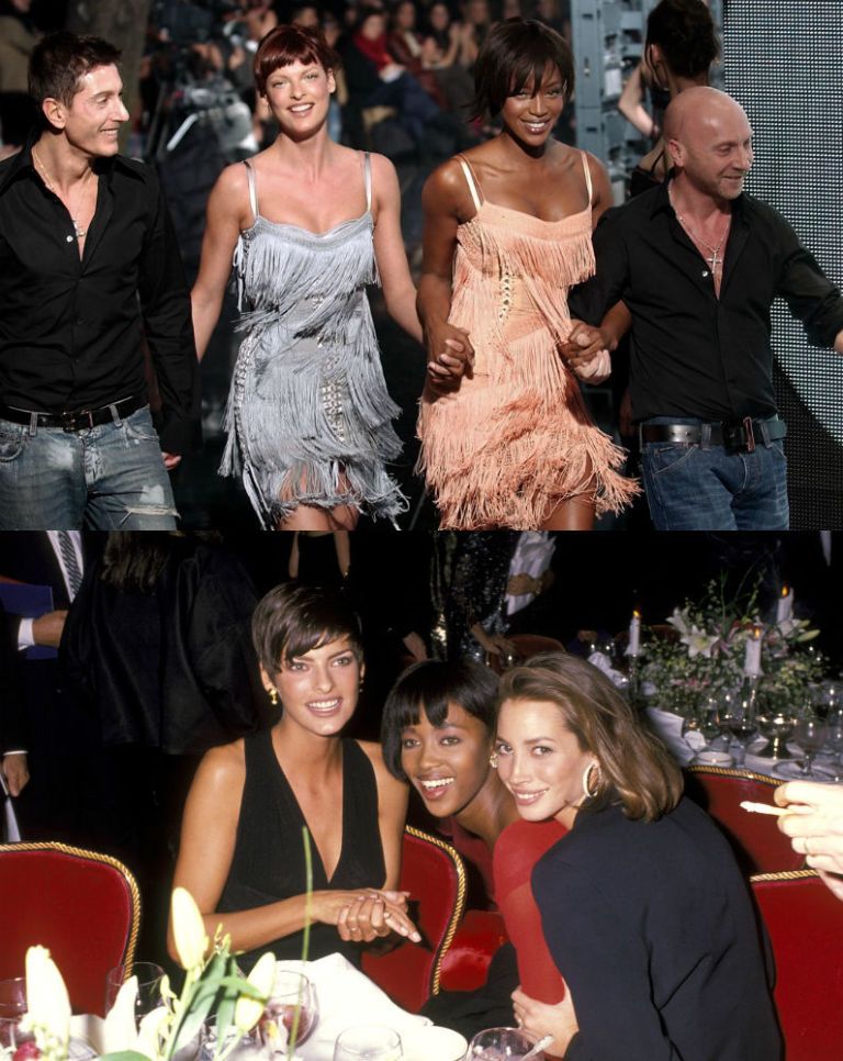 <p>          </p><p>集眾設計師寵愛於一身，身為The Big Five一員的傳奇超模－Linda Evangelista，百變的髮型、女王般的架勢，讓她在90年代紅透半邊天。</p>  <p>她與Naomi Campbell、Christy Turlington私交友好，三人甚至被稱為是The Trinity！更傳言Linda Evangelista和Christy Turlington曾對Dolce&amp;Gabbana表示，要是不請Naomi Campbell一起來走秀，她們就不做了！</p>  <p>（上） Stefano Gabbana、Linda Evangelista、Naomi Campbell和&nbsp;Domenico Dolce。（從左至右）</p>  <p><span>（下）Linda Evangelista、Naomi Campbell和Christy Turlington。（從左至右）</span></p>