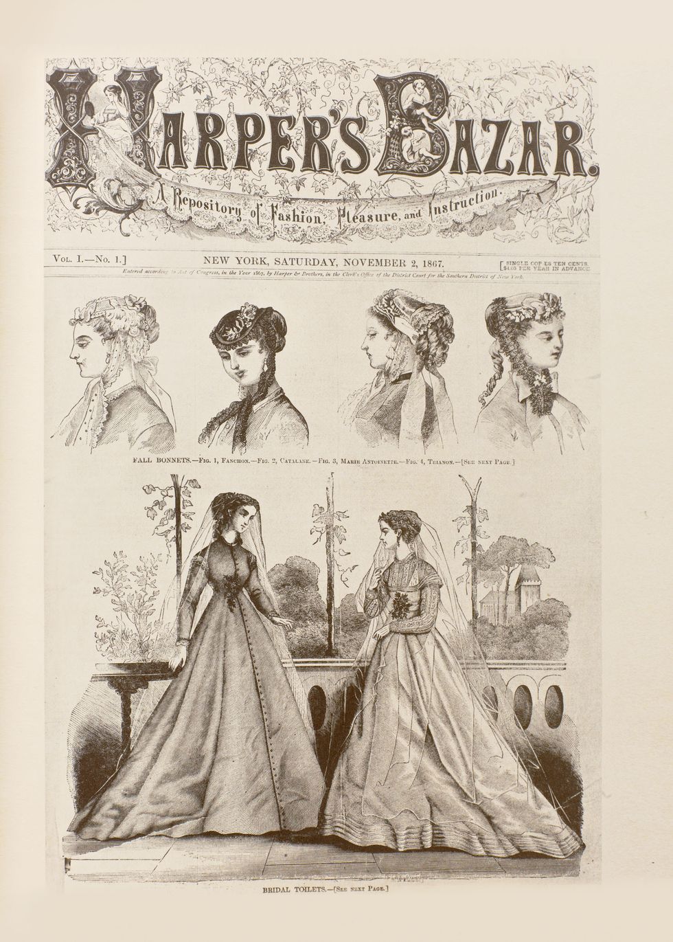 1867年，《Harper's BAZAAR》第一期封面。