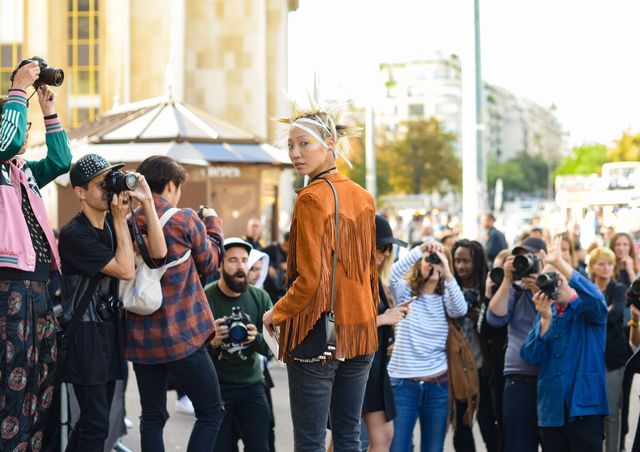 Hat, Denim, Crowd, Street fashion, Camera, Photographer, 