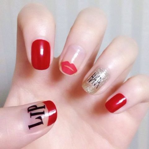 Finger, Skin, Nail, Manicure, Red, Nail care, Nail polish, Pink, Style, Carmine, 