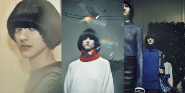 Hairstyle, Sleeve, Black hair, Fashion, Cool, Grey, Space, Sweater, Bangs, Mannequin, 
