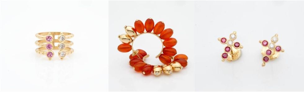Orange, Jewellery, Fashion accessory, Gemstone, Bracelet, Bead, Peach, Jewelry making, Body jewelry, 