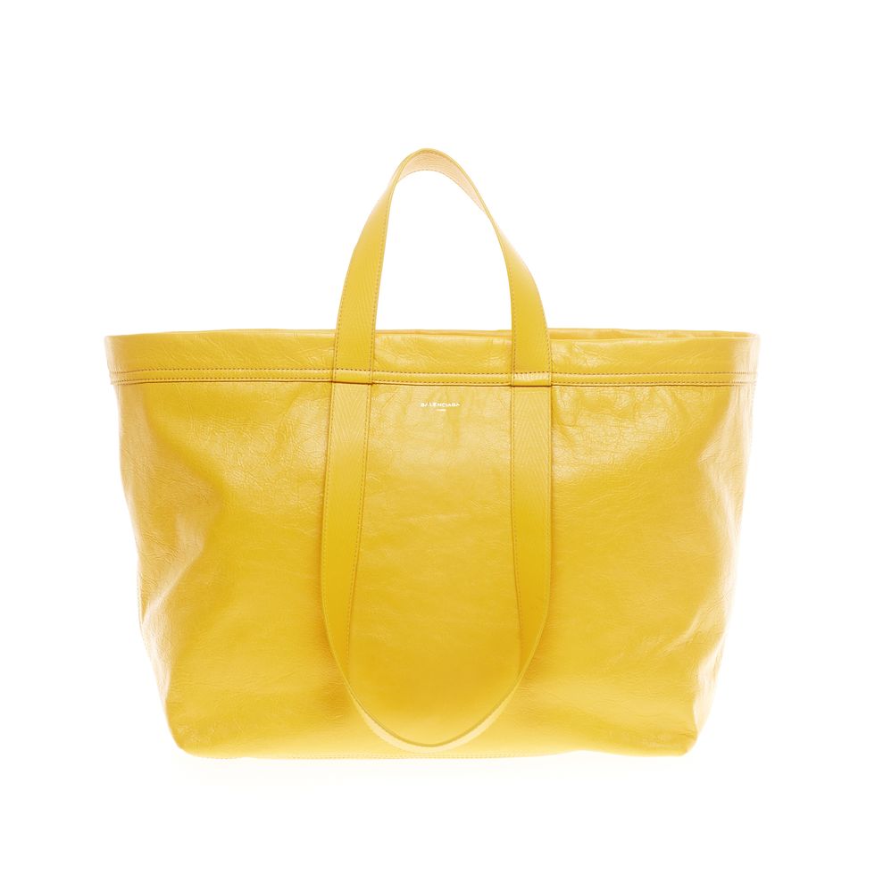 Handbag, Bag, Yellow, Product, Fashion accessory, Shoulder bag, Tote bag, Orange, Leather, Material property, 