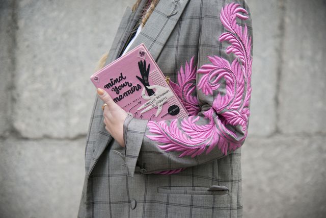 Textile, Pink, Magenta, Pattern, Purple, Street fashion, Bag, Pocket, Concrete, Wallet, 