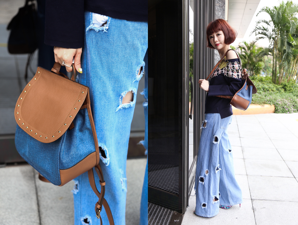 Blue, Textile, Bag, Denim, Style, Street fashion, Fashion, Luggage and bags, Pocket, Shoulder bag, 