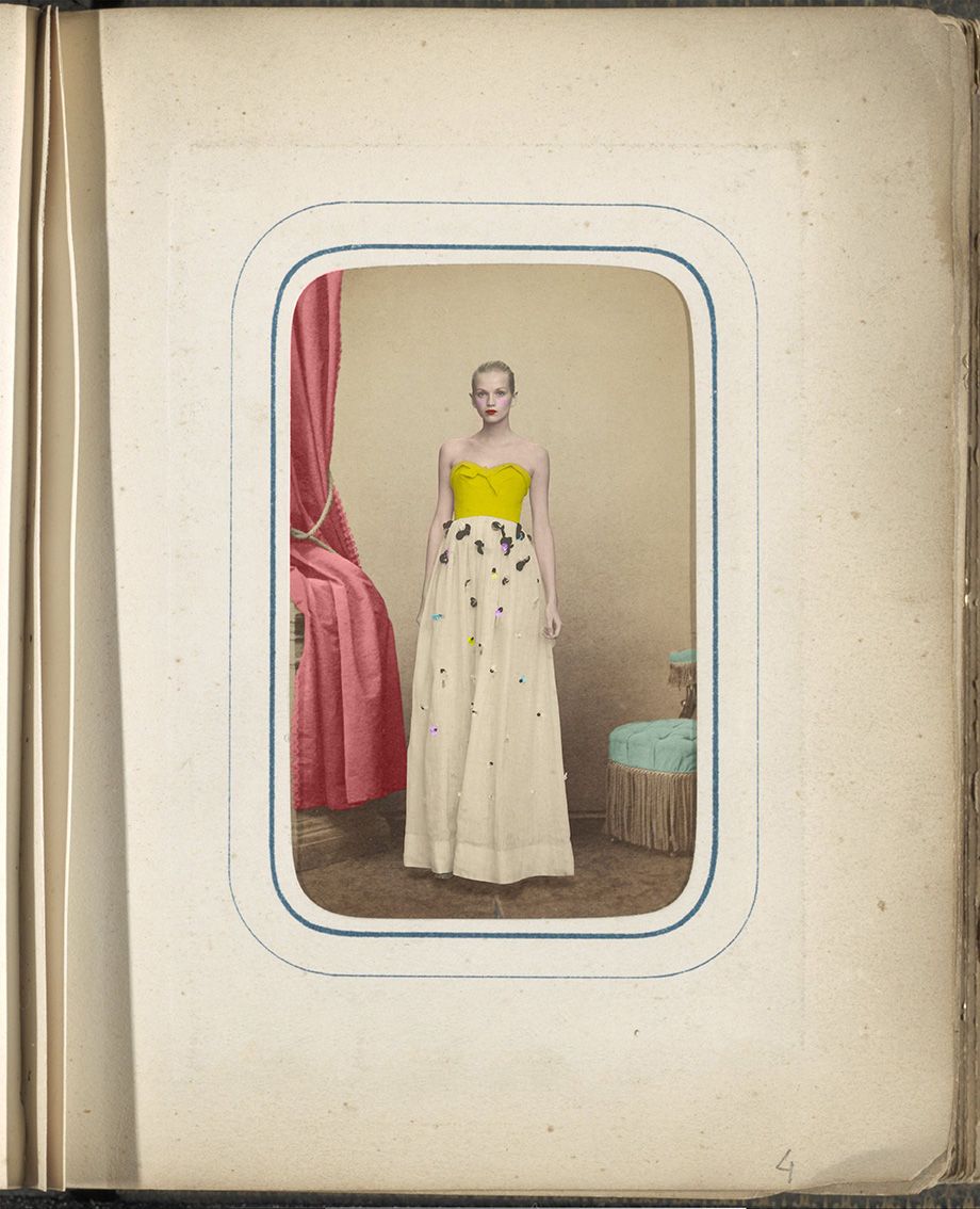 Pink, Dress, Picture frame, Vintage clothing, Room, Rectangle, 
