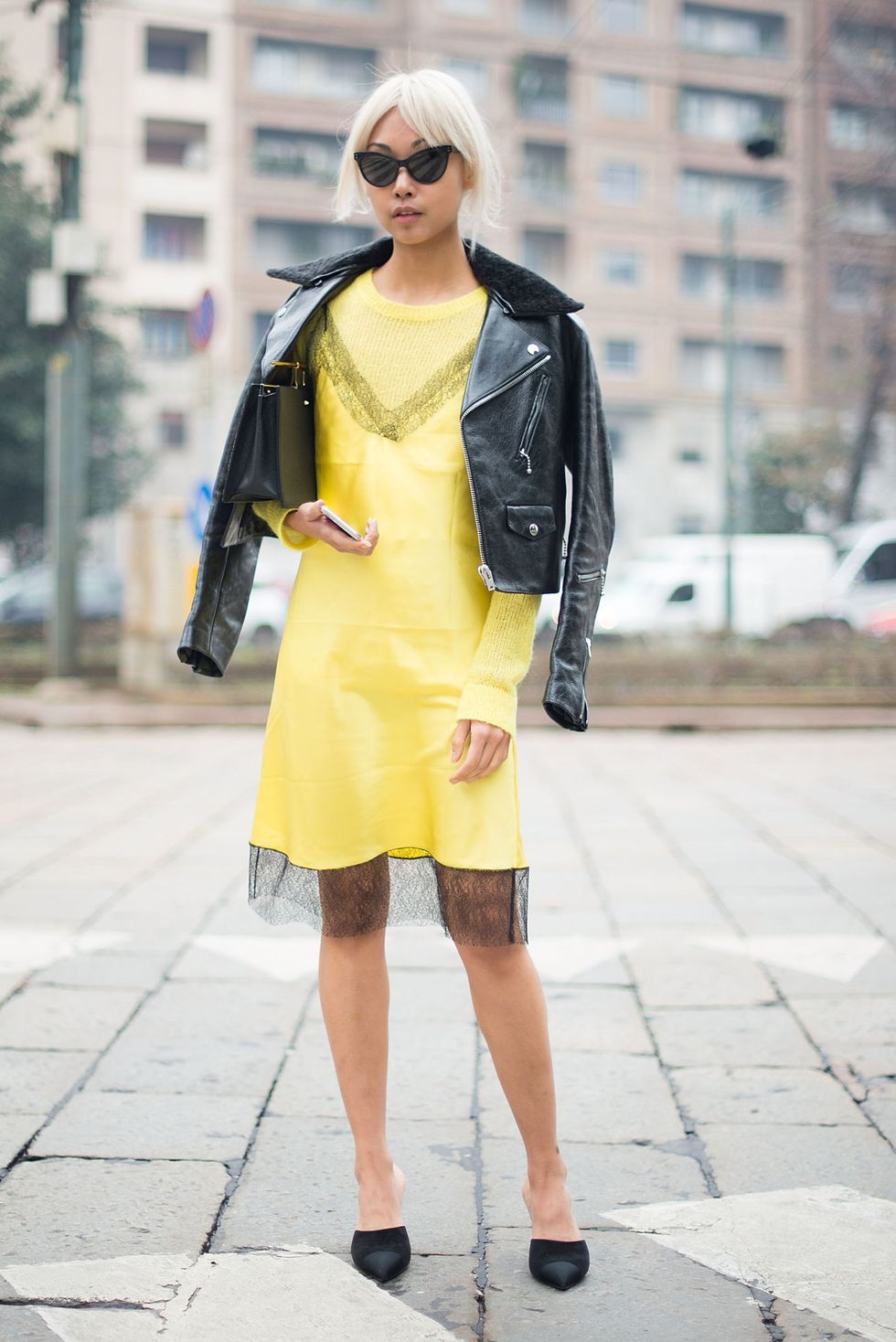 MILAN, ITALY - FEBRUARY 24: Vanessa Hong poses wearing a Walk of Shame dress after the Sportmax show during Milan Fashion Week Fall/Winter 2017/18 on February 24, 2017 in Milan, Italy.  (Photo by Vanni Bassetti/Getty Images)