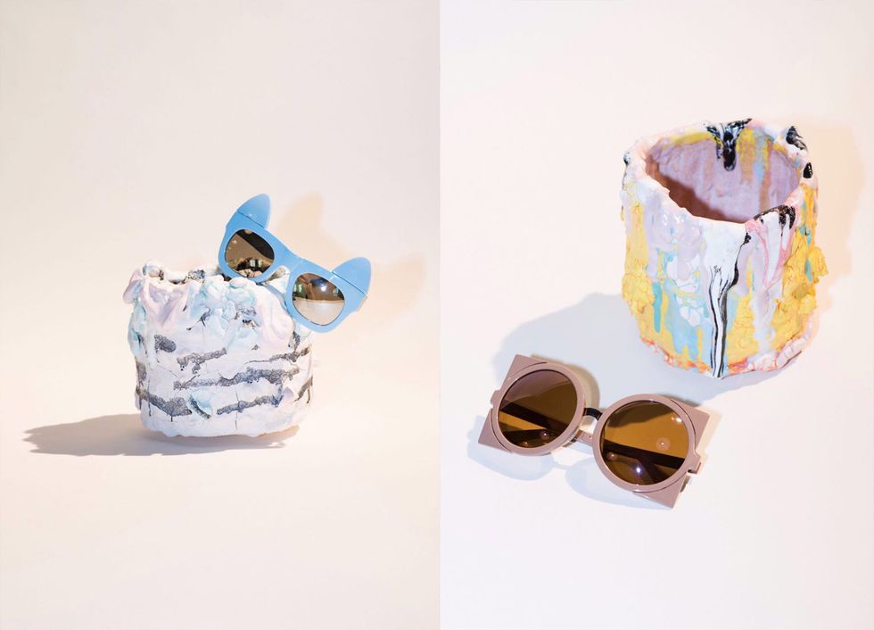 Sunglasses, Paint, Art, Art paint, Goggles, Eye glass accessory, Visual arts, Illustration, Painting, Natural material, 