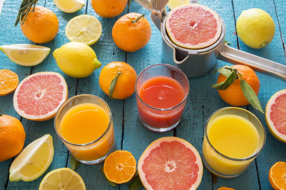 Food, Citrus, Grapefruit, Orange, Juice, Clementine, Fruit, Drink, Orange, Ingredient, 