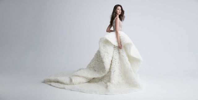 Gown, Dress, Wedding dress, Clothing, Fashion model, White, Bridal clothing, Shoulder, Bridal party dress, Beauty, 