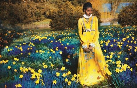 People in nature, Yellow, Flower, Spring, Wildflower, Plant, Botany, Meadow, Dress, Painting, 