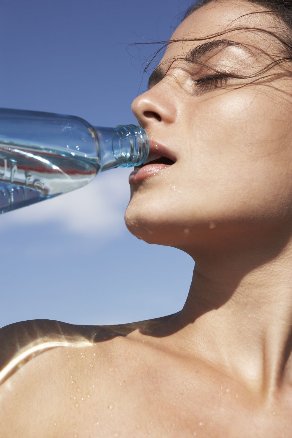 Water, Drinking water, Skin, Drinking, Beauty, Mineral water, Nose, Drink, Bottle, Bottled water, 
