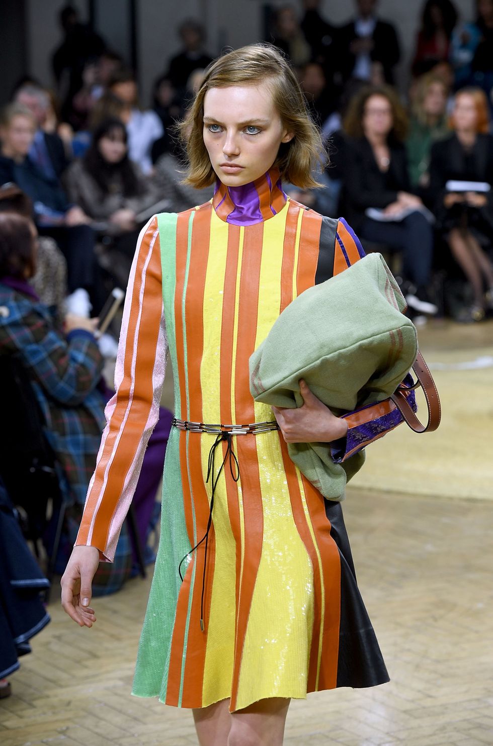 LONDON, ENGLAND - SEPTEMBER 16:  A model walks the runway at the JW Anderson show during London Fashion Week September 2017 on September 16, 2017 in London, England.  (Photo by Stuart Wilson/BFC/Getty Images for The British Fashion Council)