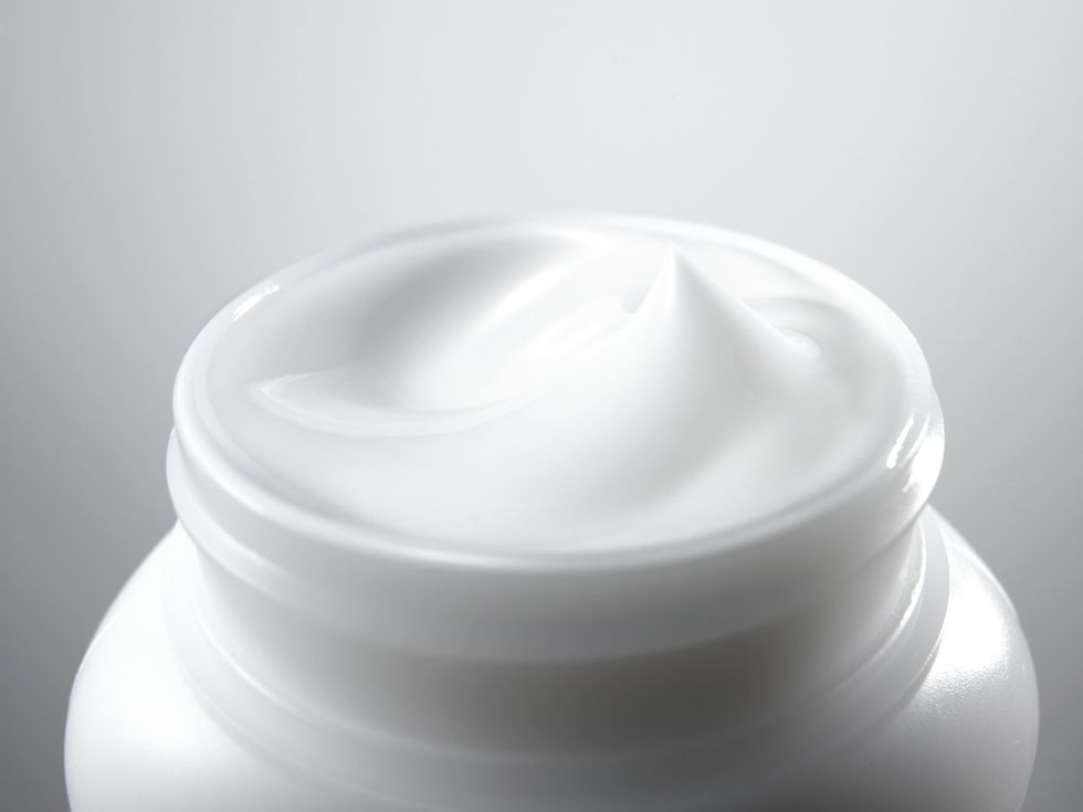 White, Cream, Skin care, Plastic bottle, Cream, Dairy, 