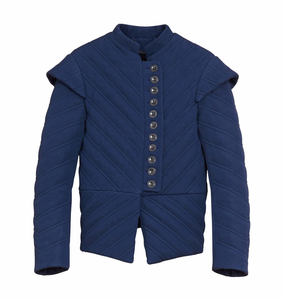 Clothing, Blue, Outerwear, Jacket, Sleeve, Cobalt blue, Collar, Electric blue, Top, Blazer, 