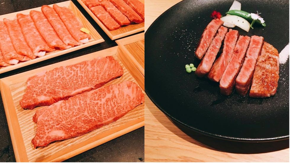 Dish, Food, Cuisine, Kobe beef, Ingredient, Red meat, Matsusaka beef, Yakiniku, Shabu-shabu, Meat, 