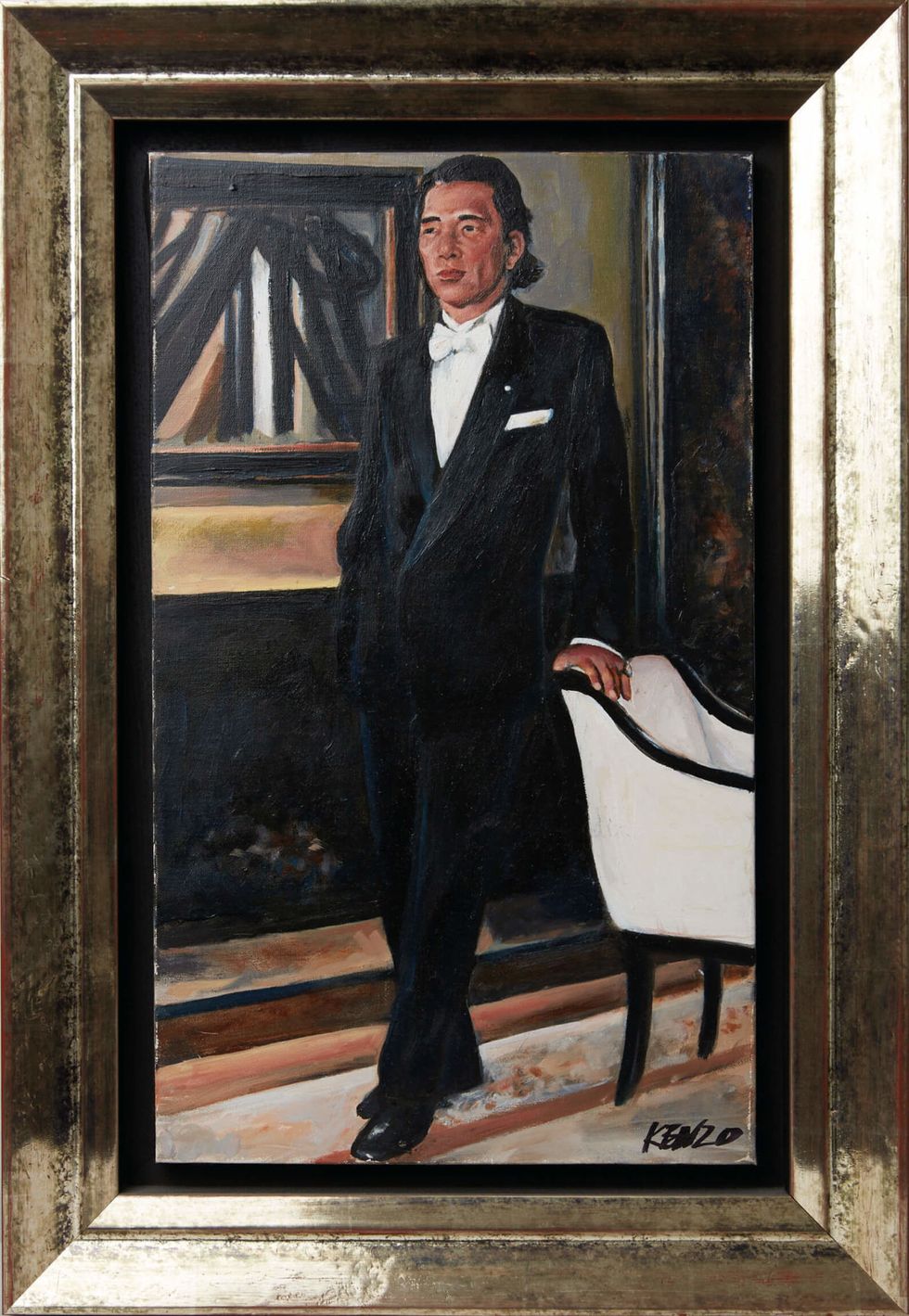 Picture frame, Suit, Formal wear, Tuxedo, Portrait, Painting, Art, 